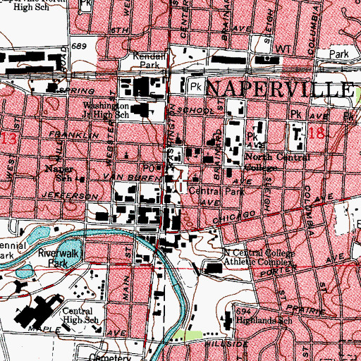 Topographic Map of Central Park, IL