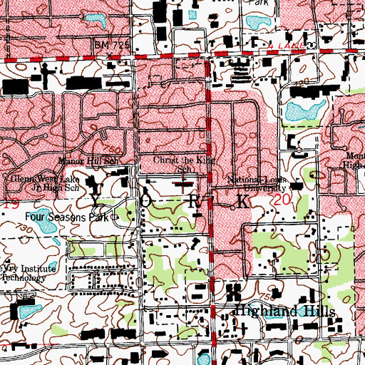 Topographic Map of Christ the King School, IL