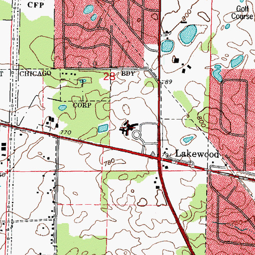 Topographic Map of Christ the King Seminary, IL