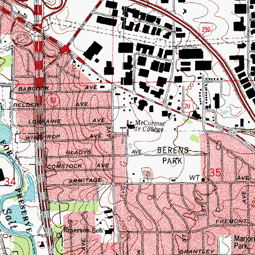 Topographic Map of Cornille School, IL