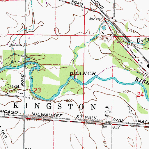 Topographic Map of Deer Creek, IL