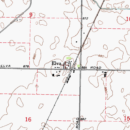 Topographic Map of Elva, IL