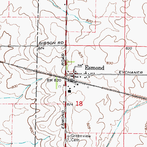 Topographic Map of Esmond, IL