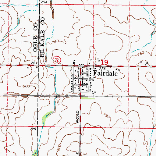 Topographic Map of Fairdale, IL