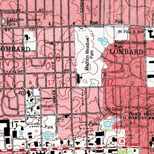 Topographic Map of Fairwood School, IL