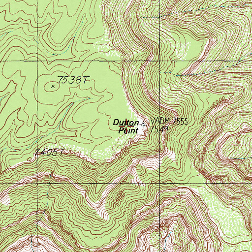 Topographic Map of Dutton Point, AZ