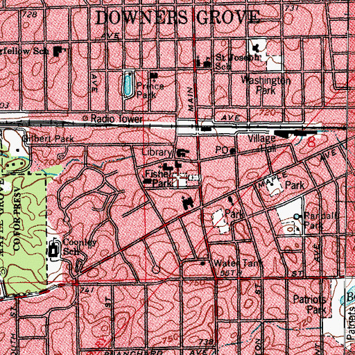 Topographic Map of Fisher Park, IL