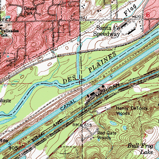 Topographic Map of Flag Creek, IL