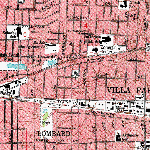Topographic Map of Franklin School, IL