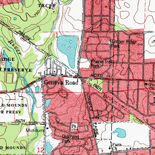 Topographic Map of Geneva Road, IL