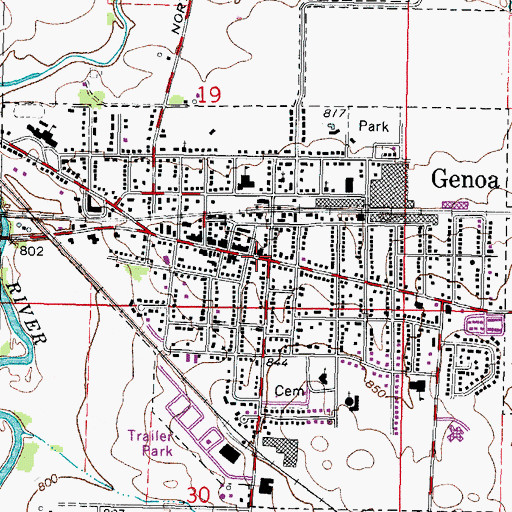 Topographic Map of Genoa, IL