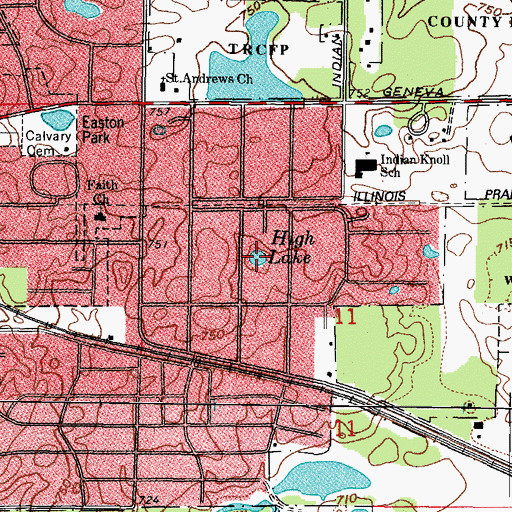 Topographic Map of High Lake, IL