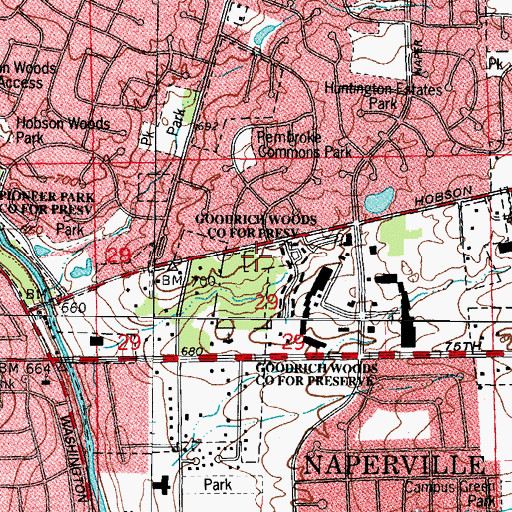 Topographic Map of Hobson School (historical), IL