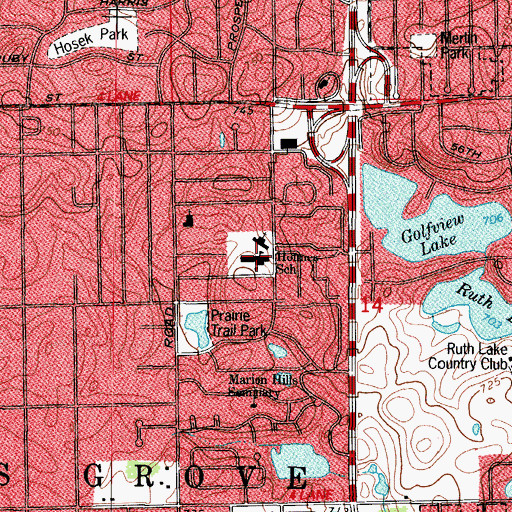 Topographic Map of Holmes Elementary School, IL