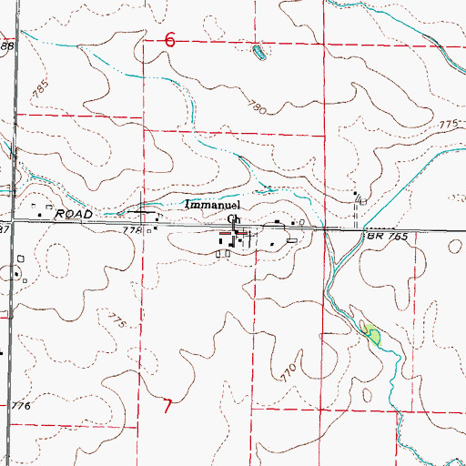 Topographic Map of Immanuel Lutheran Church, IL