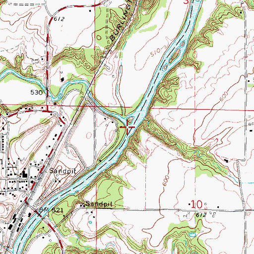 Topographic Map of Indian Creek, IL