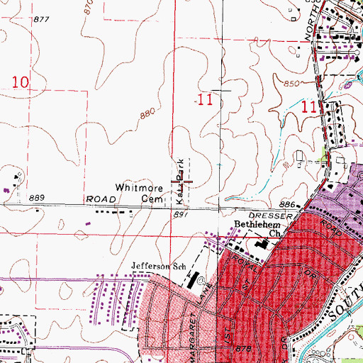 Topographic Map of Katz Park, IL