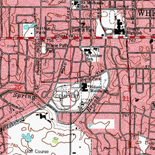 Topographic Map of Kelly Park, IL