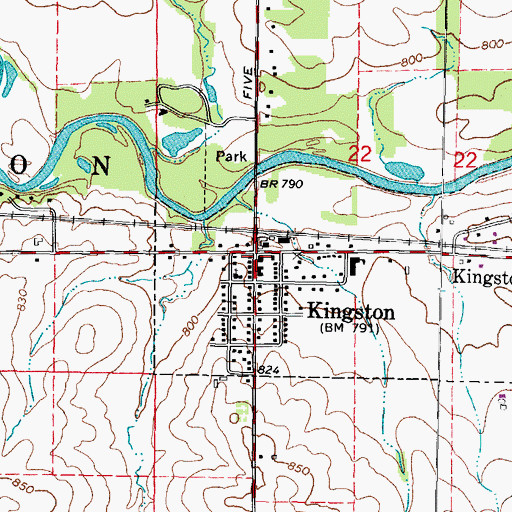 Topographic Map of Kingston, IL