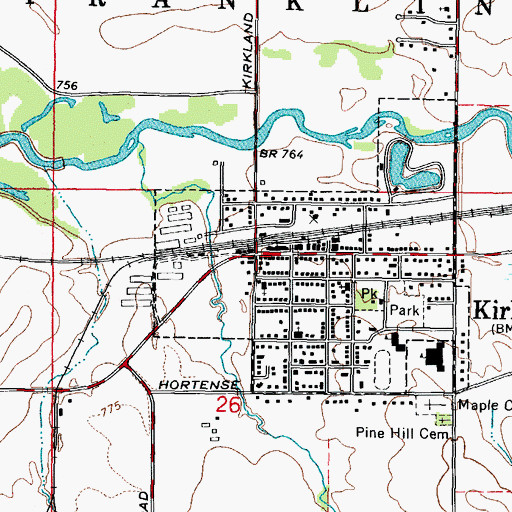 Topographic Map of Kirkland, IL