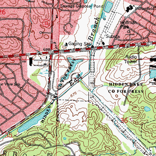 Topographic Map of Lacey Creek, IL