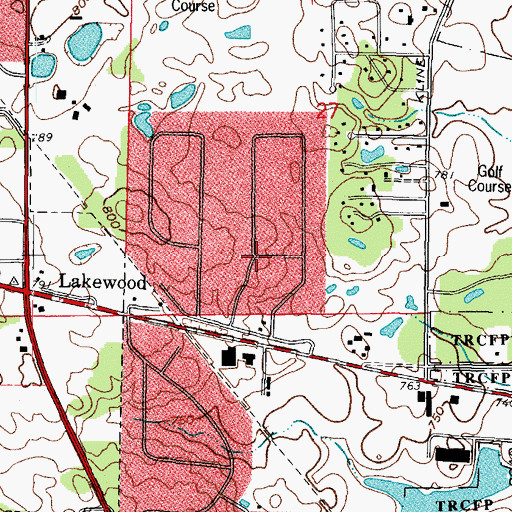 Topographic Map of Lakewood, IL