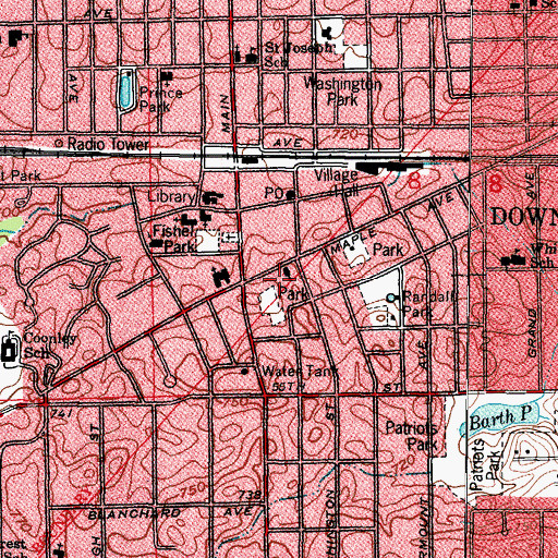 Topographic Map of Lincoln School, IL