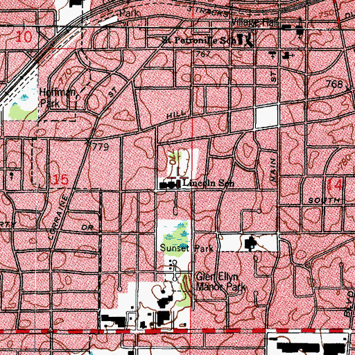 Topographic Map of Abraham Lincoln Elementary School, IL