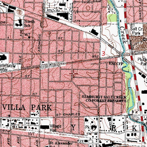 Topographic Map of Lincoln School, IL