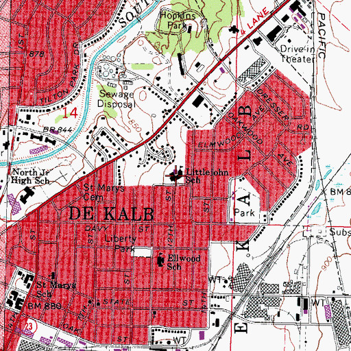 Topographic Map of Littlejohn Elementary School, IL