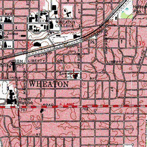 Topographic Map of Lowell Elementary School, IL
