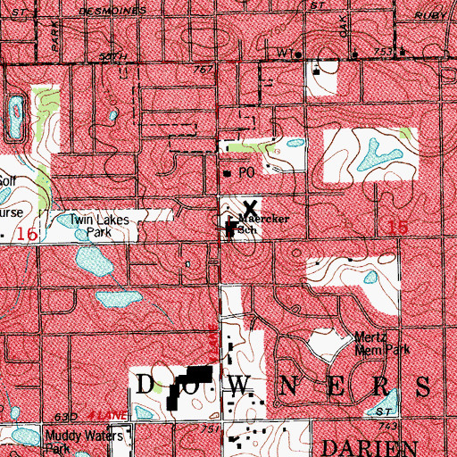 Topographic Map of Maercker Elementary School, IL