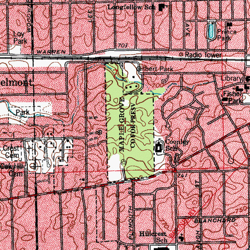 Topographic Map of Maple Grove County Forest Preserve, IL