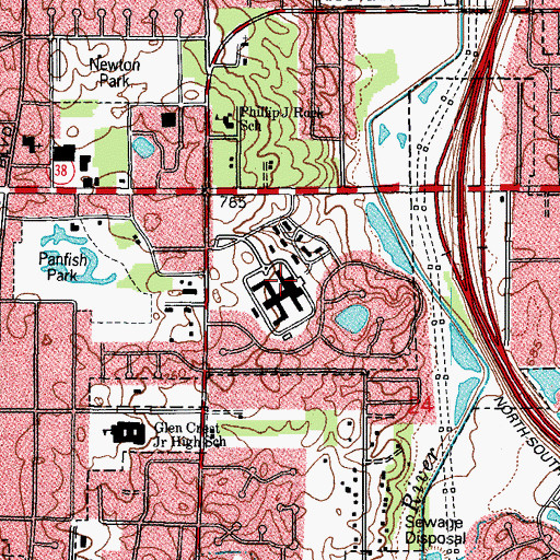 Topographic Map of Maryknoll Seminary, IL