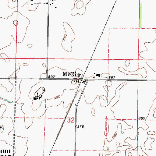 Topographic Map of McGirr, IL