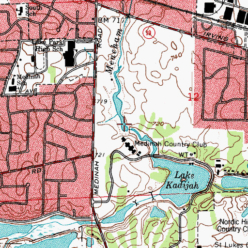 Topographic Map of Meacham Creek, IL