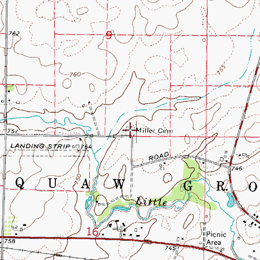 Topographic Map of Miller Cemetery, IL