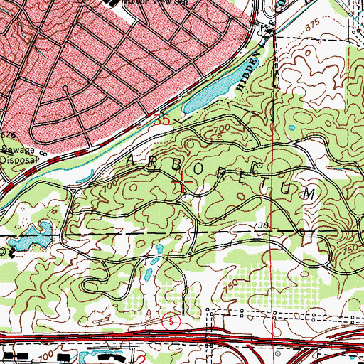 Topographic Map of Morton Arboretum, IL