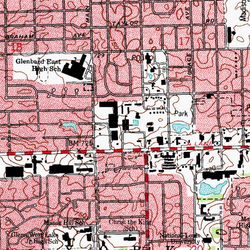 Topographic Map of National College of Chiropractic, IL