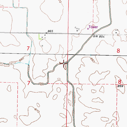 Topographic Map of North Branch South Branch Kishwaukee River, IL