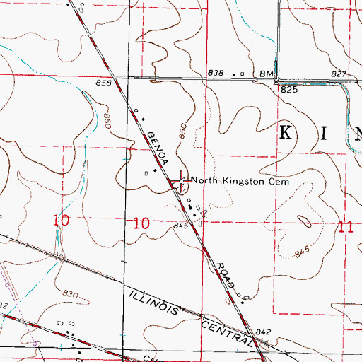 Topographic Map of North Kingston Cemetery, IL