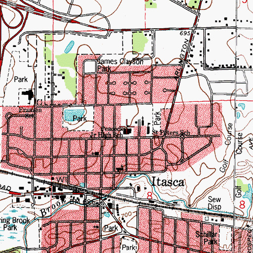 Topographic Map of North School, IL