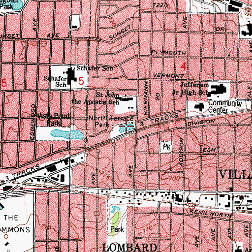 Topographic Map of North Terrace Park, IL