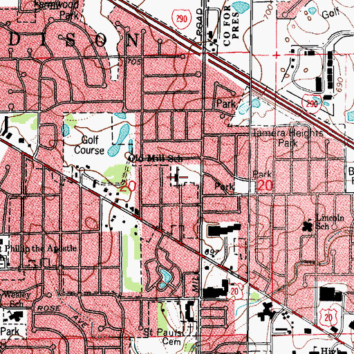Topographic Map of Old Mill School, IL
