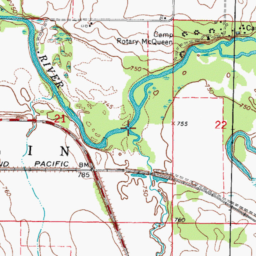 Topographic Map of Owens Creek, IL