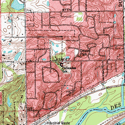 Topographic Map of Palisades School, IL