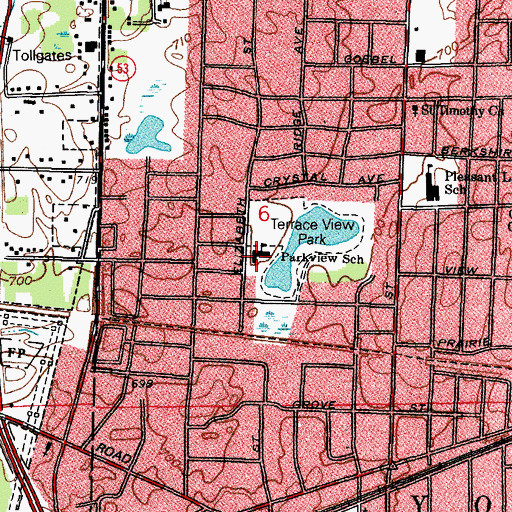 Topographic Map of Park View Elementary School, IL