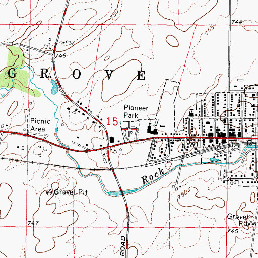 Topographic Map of Pioneer Park, IL