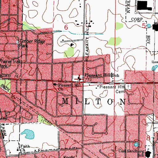 Topographic Map of Pleasant Hill Elementary School, IL