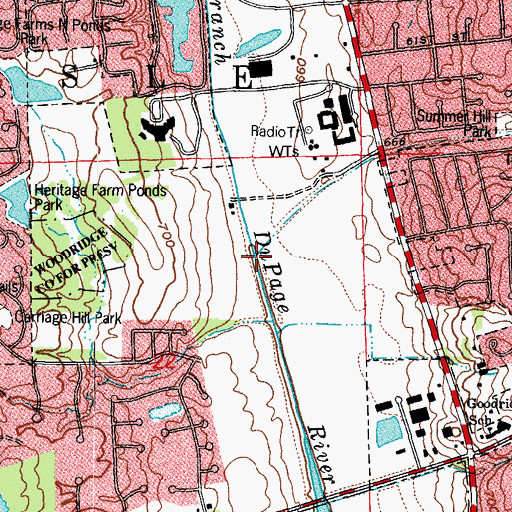 Topographic Map of Prentiss Creek, IL